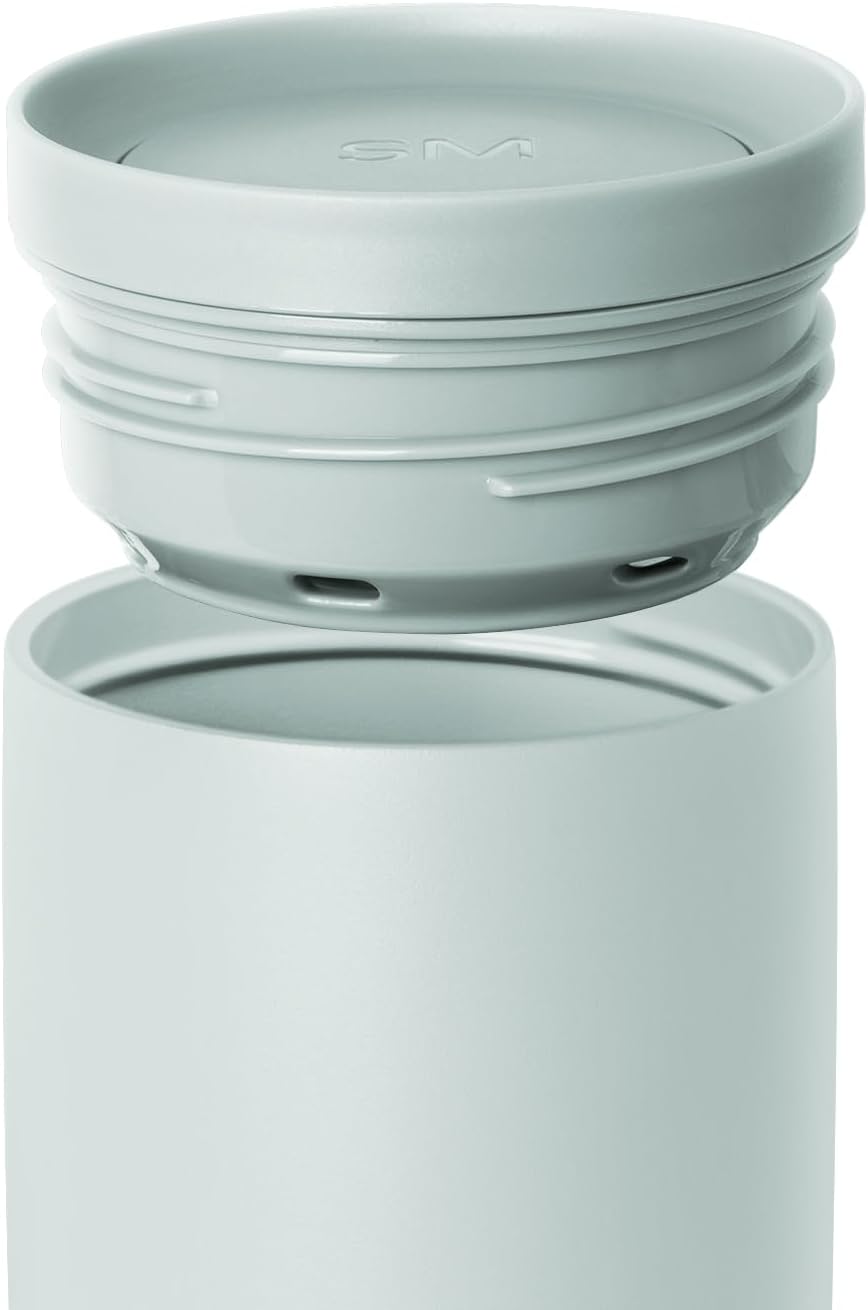 Simple Modern Insulated Travel Coffee Mug 360° Lid | 16oz | Green | Voyager Ceramic-Lined Insulated Stainless Steel Coffee Tumbler Iced Coffee Cup, Mug with Lid | Fits Cupholder, Sea Glass Sage