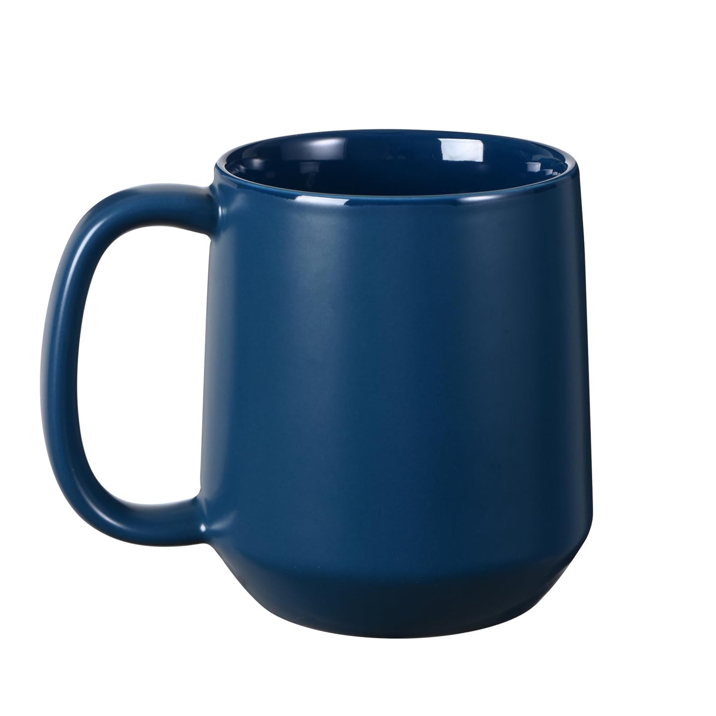 Miicol Ceramic Coffee Mug, 16 oz Large Coffee Cup, Tea Mug with Handle, Flat Bottom Mug for Men, Women, Office, Microwave and Dishwasher Safe, Multi-Color, Black
