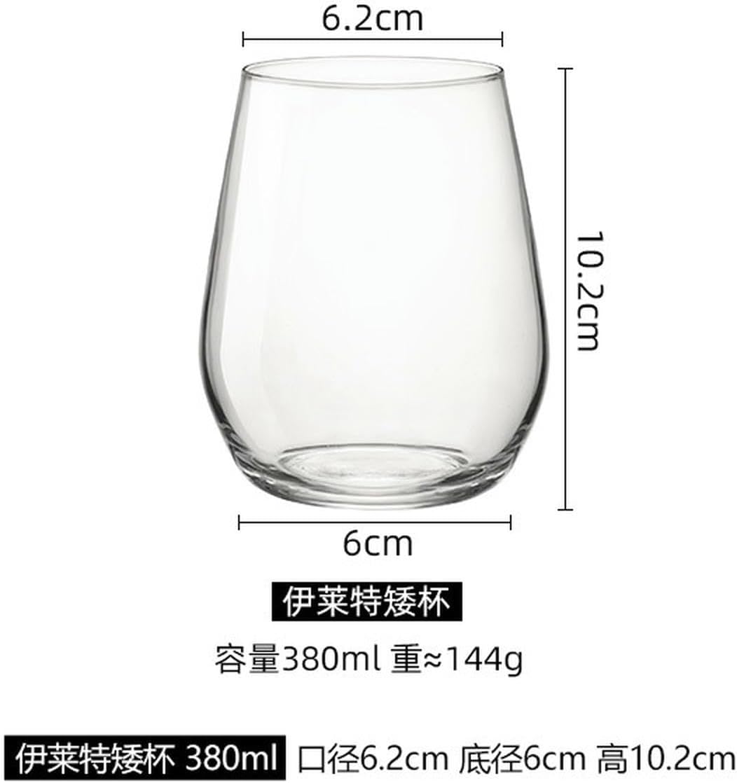 Home glass cup, heat-resistant breakfast milk drinking cup - short cup 380ml