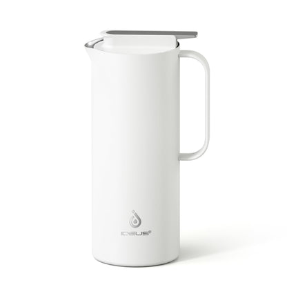 IDEUS Thermal Coffee Carafe, Stainless Steel Double Wall Insulated Vacuum Flask, Water Jug Coffee Server and Beverage Dispenser, Heat and Cold Retention (White-Gold, 68, Fluid Ounces)