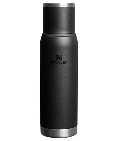 Stanley Adventure-To-Go Vacuum Bottle 25 oz | Wide Mouth with Leakproof Cup Lid | Keep Drinks Hot or Cold | Packable for Travel | Insulated Stainless Steel Thermal Bottle | BPA-Free | Frost White