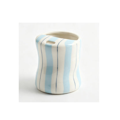 8 Oz Coffee Mug Large Espresso Cups With Saucer Ceramic Coffee Mugs Porcelain Coffee Cup With Saucer Hand-Painted Striped Art Cup And Saucer,C