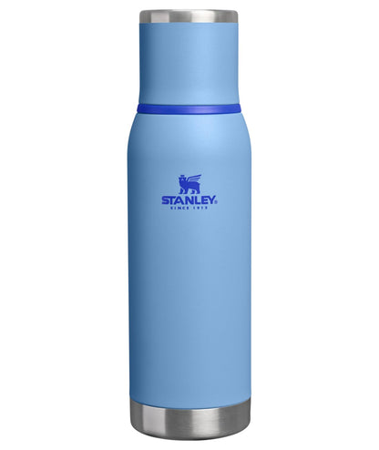 Stanley Adventure-To-Go Vacuum Bottle 25 oz | Wide Mouth with Leakproof Cup Lid | Keep Drinks Hot or Cold | Packable for Travel | Insulated Stainless Steel Thermal Bottle | BPA-Free | Frost White