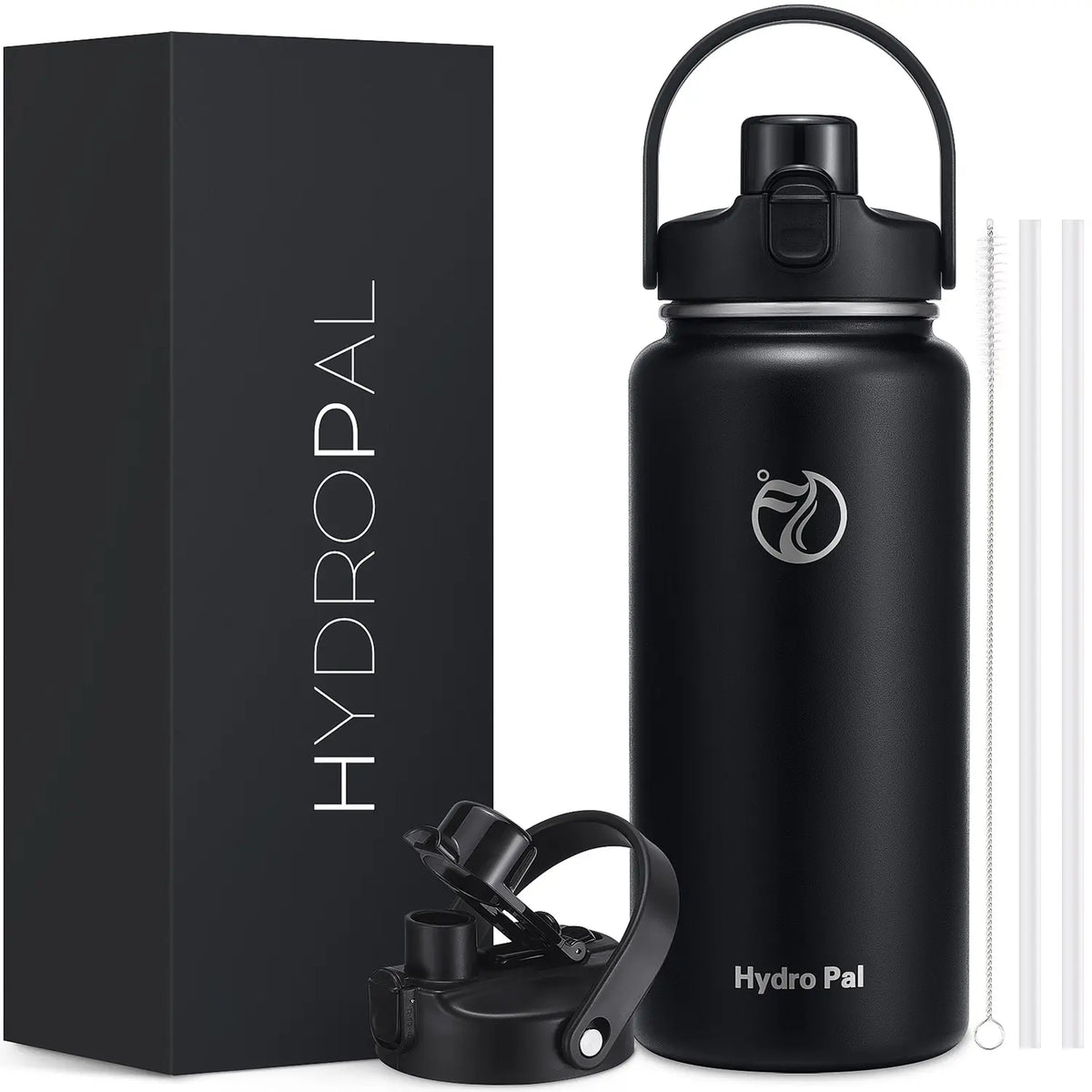 HydroPal 64oz Insulated Stainless Steel Water Bottle, Half Gallon, 2-in-1 Lid (Chug & Straw), Double-Walled Vacuum, Leak-Proof, Wide Mouth, Drinkware #Summervibes