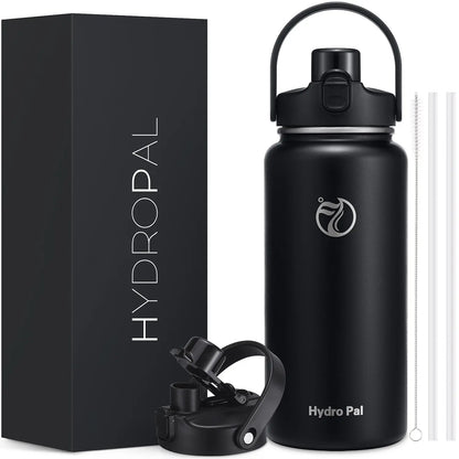 HydroPal 64oz Insulated Stainless Steel Water Bottle, Half Gallon, 2-in-1 Lid (Chug & Straw), Double-Walled Vacuum, Leak-Proof, Wide Mouth, Drinkware #Summervibes