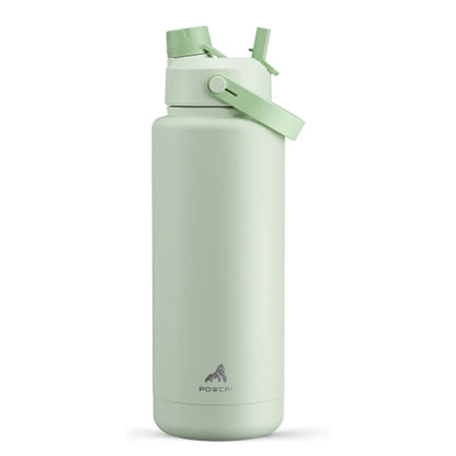 POWCAN 40 oz Insulated Vacuum Flask (Glam Printed), 2-in-1 Straw & Spout Lid, 24H Cold Retention, Leak-Proof BPA-Free Double Wall Stainless Steel Insulated Cup for Sports Travel, Gym