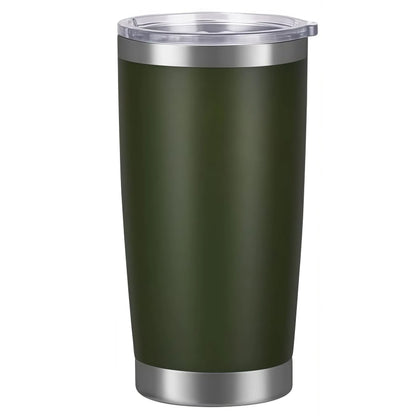 LMMAKE 1PC 20oz Portable Wide Mouth Reusable Thermos Cup, Double-Wall Vacuum Insulated Stainless Steel Flask with Powder-Coated Lid, Kitchenware Drinkware for Hot & Cold Drinks