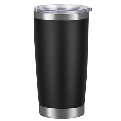 LMMAKE 1PC 20oz Portable Wide Mouth Reusable Thermos Cup, Double-Wall Vacuum Insulated Stainless Steel Flask with Powder-Coated Lid, Kitchenware Drinkware for Hot & Cold Drinks