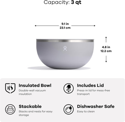Hydro Flask Outdoor Kitchen Bowl - Stainless Steel Dinnerware Reusable Camping Gear Mess Kit - Dishwasher Safe, BPA-Free, Non-Toxic