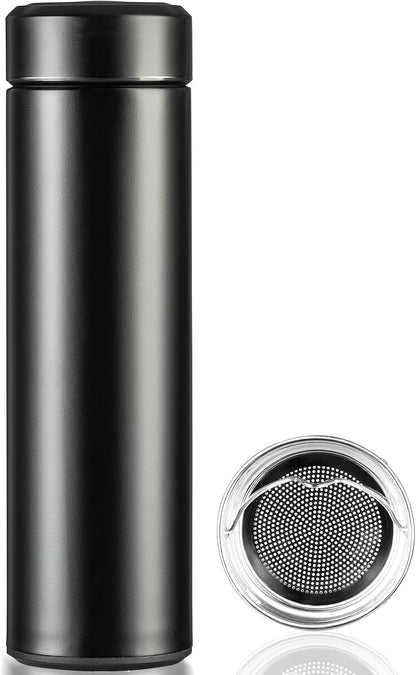 PARACITY Insulated Water Bottle, 15 oz Stainless Steel Water Bottle, Black | As a tea bottle or coffee bottle, this double-wall vacuum-insulated metal water bottle keeps drinks hot 12 hrs, cold 24 hrs.