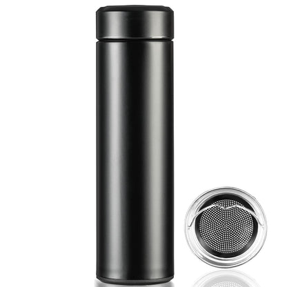 PARACITY Insulated Water Bottle, 15 oz Stainless Steel Water Bottle, Black | As a tea bottle or coffee bottle, this double-wall vacuum-insulated metal water bottle keeps drinks hot 12 hrs, cold 24 hrs.