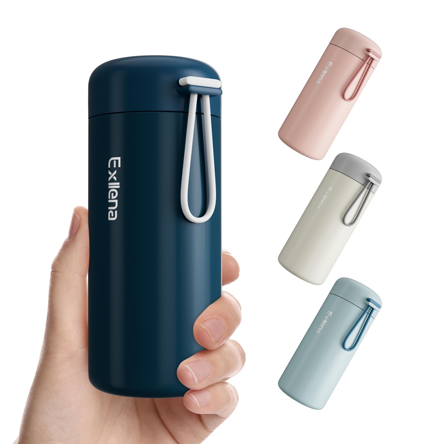 Exllena Mini Water Bottle 5oz, This is A EXTRA MINI Flask! Small Insulated Water Bottle for Hot&Cold Drinks, Water Bottle Purse with Carry Handle - 100% Leakproof Perfect for Travel...(Mint)