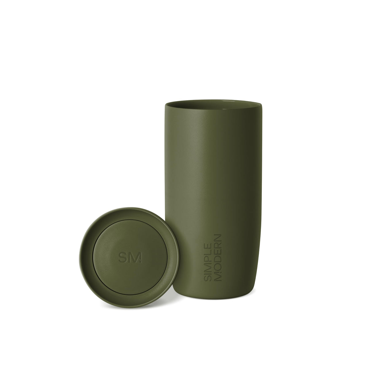 Simple Modern Insulated Travel Coffee Mug 360° Lid | 16oz | Green | Voyager Ceramic-Lined Insulated Stainless Steel Coffee Tumbler Iced Coffee Cup, Mug with Lid | Fits Cupholder, Sea Glass Sage