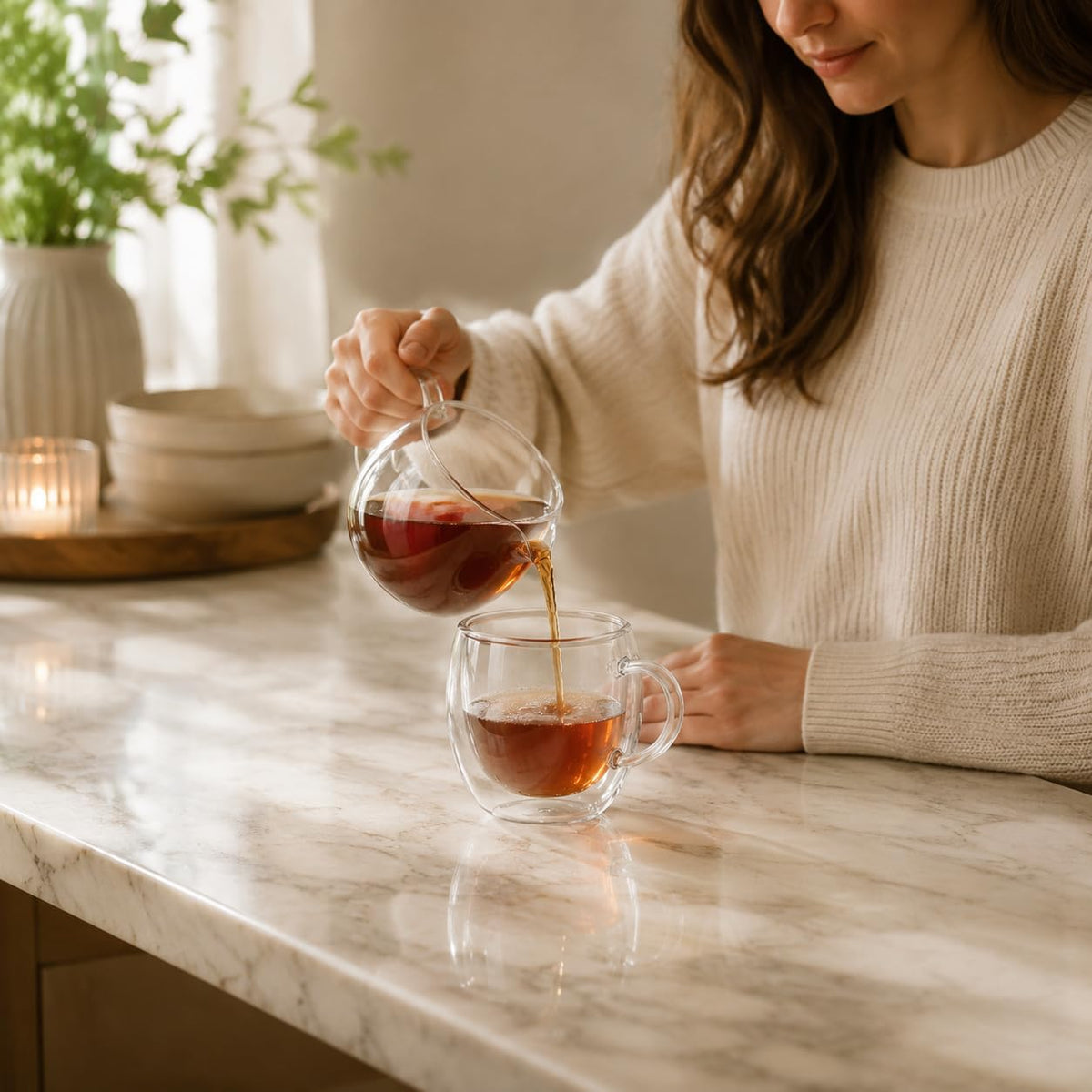 Good Morning Glass Cup with Handle - Microwave Safe, Reusable Breakfast & Milk Cup, Food-Grade Recyclable Glassware for Oatmeal, Cereal, and More, Hand Wash Only