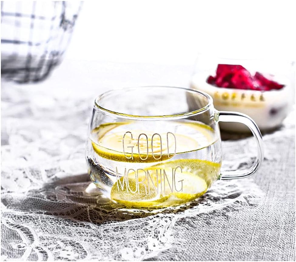 Drinking Cup Ewer Cup Female Breakfast Cup Heat-resistant Glass Cup Household Milk Cute Pot Belly Oatmeal Cup Coffee Mug (A) (A)