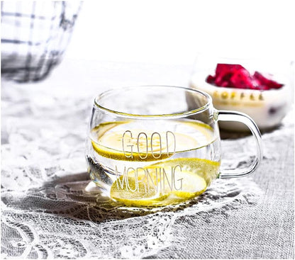 Drinking Cup Ewer Cup Female Breakfast Cup Heat-resistant Glass Cup Household Milk Cute Pot Belly Oatmeal Cup Coffee Mug (A) (A)