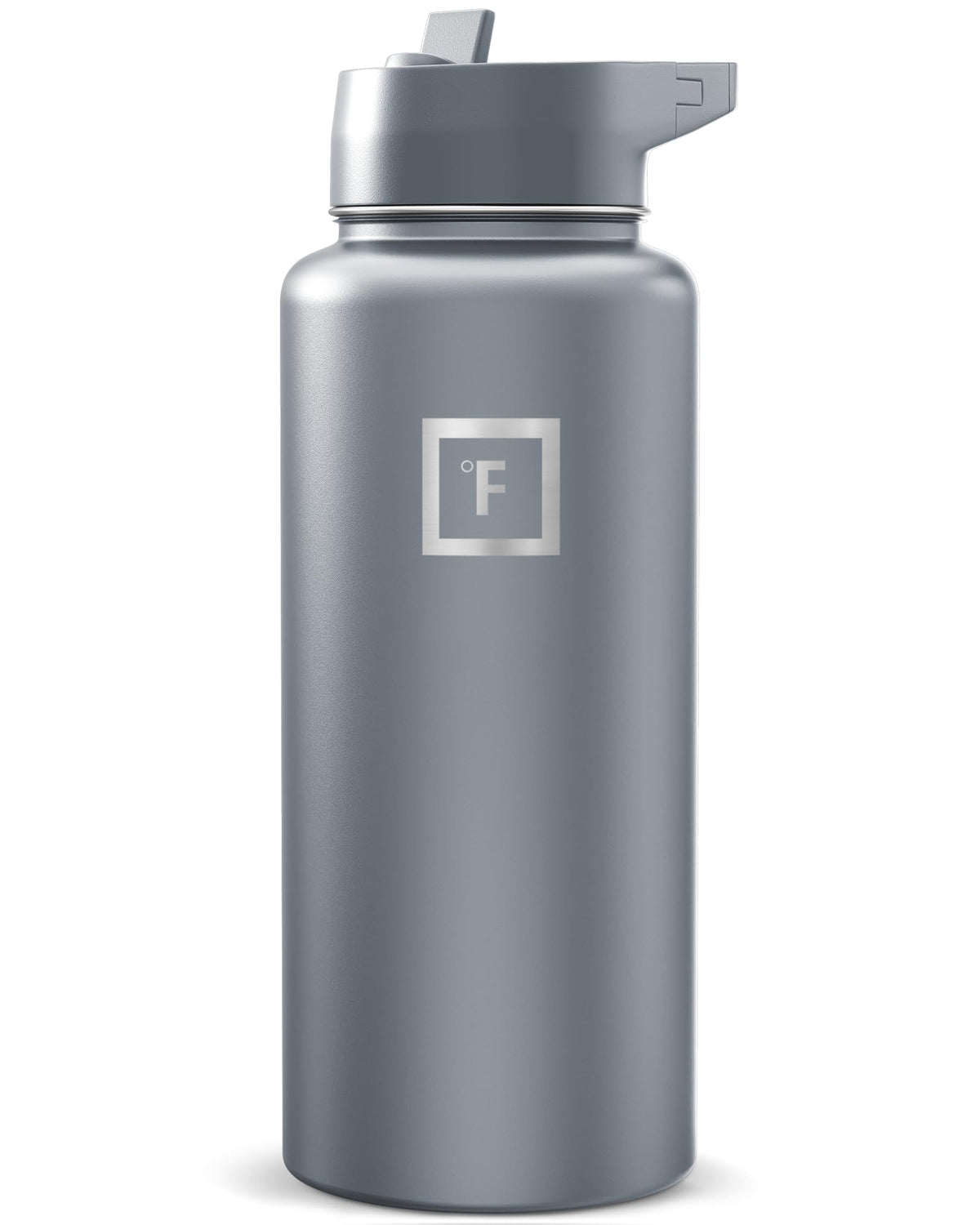 IRON °FLASK 32 oz Wide Mouth Water Bottle with 3 Lids | Insulated Stainless Steel Sports Water Bottle with 3 Leakproof Lids - BPA Free, Cold 24 Hrs, Sweat Free (Midnight Black)