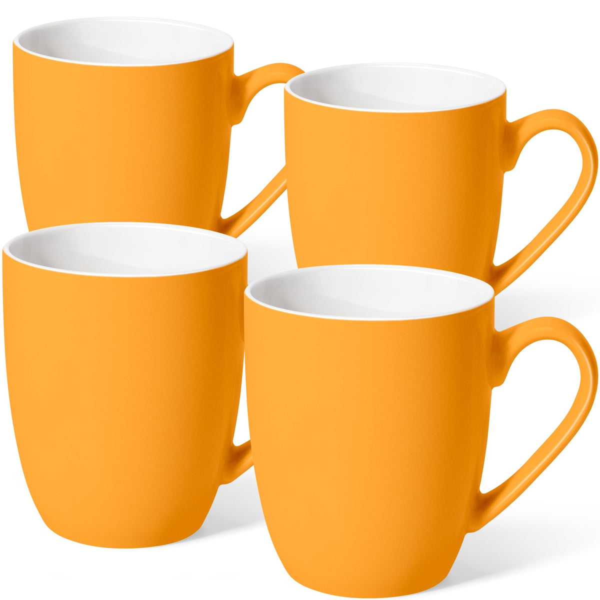 Urbanstrive 16 oz Large Coffee Mugs Set of 4 Ceramic Coffee Mug White Coffee Cups Tea Cups Idea Gift for Women Men House Warming Gifts New Home Office, White 4 Pack