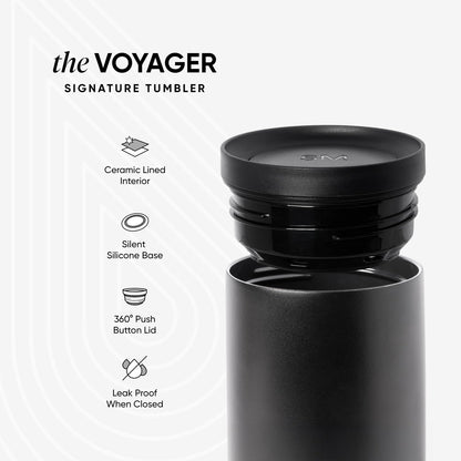 Simple Modern Insulated Travel Coffee Mug 360° Lid | 16oz | Green | Voyager Ceramic-Lined Insulated Stainless Steel Coffee Tumbler Iced Coffee Cup, Mug with Lid | Fits Cupholder, Sea Glass Sage