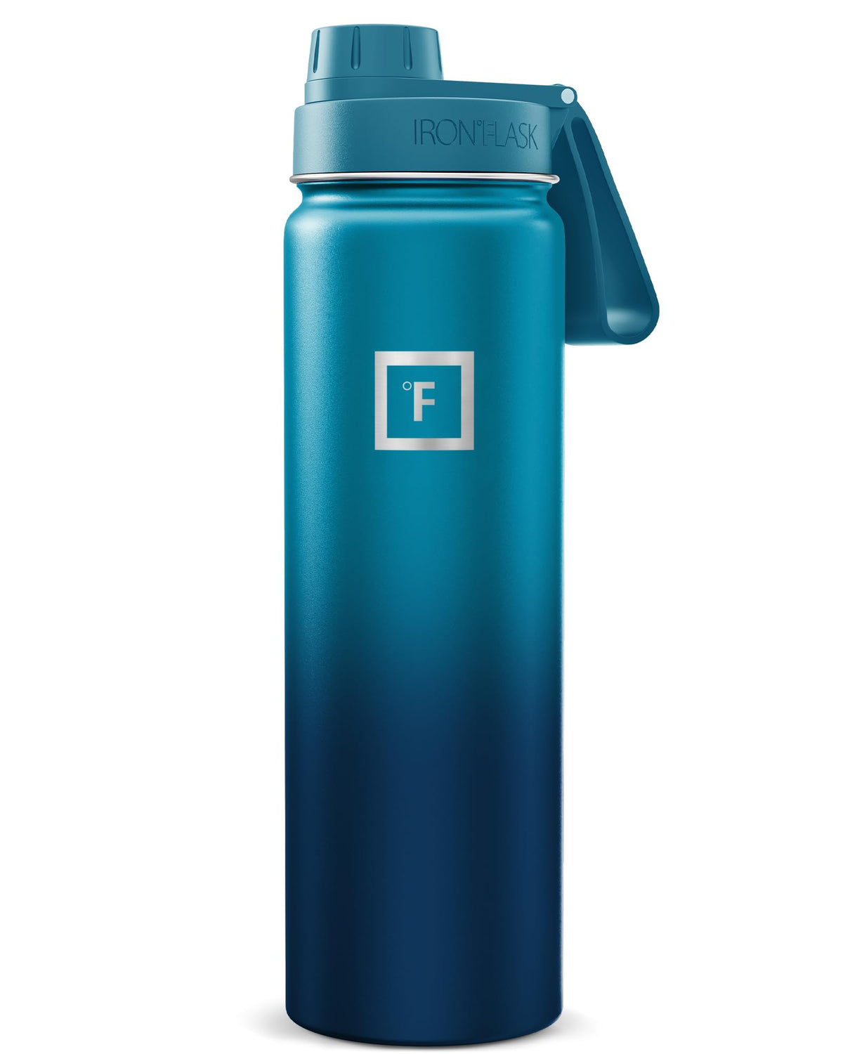 IRON °FLASK 32 oz Wide Mouth Water Bottle with 3 Lids | Insulated Stainless Steel Sports Water Bottle with 3 Leakproof Lids - BPA Free, Cold 24 Hrs, Sweat Free (Midnight Black)