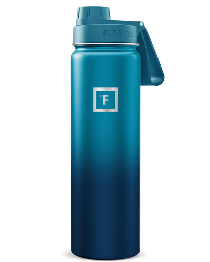 IRON °FLASK 32 oz Wide Mouth Water Bottle with 3 Lids | Insulated Stainless Steel Sports Water Bottle with 3 Leakproof Lids - BPA Free, Cold 24 Hrs, Sweat Free (Midnight Black)