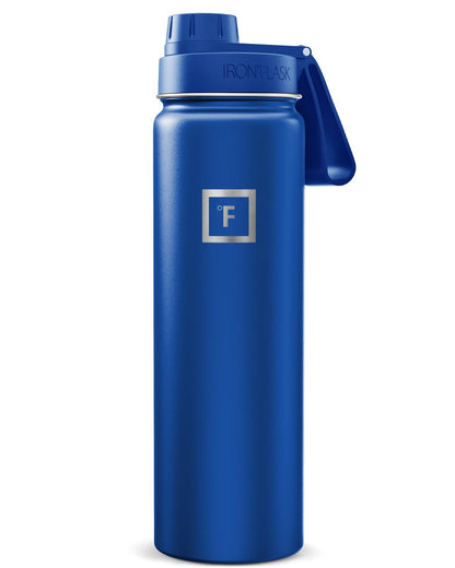 IRON °FLASK 32 oz Wide Mouth Water Bottle with 3 Lids | Insulated Stainless Steel Sports Water Bottle with 3 Leakproof Lids - BPA Free, Cold 24 Hrs, Sweat Free (Midnight Black)