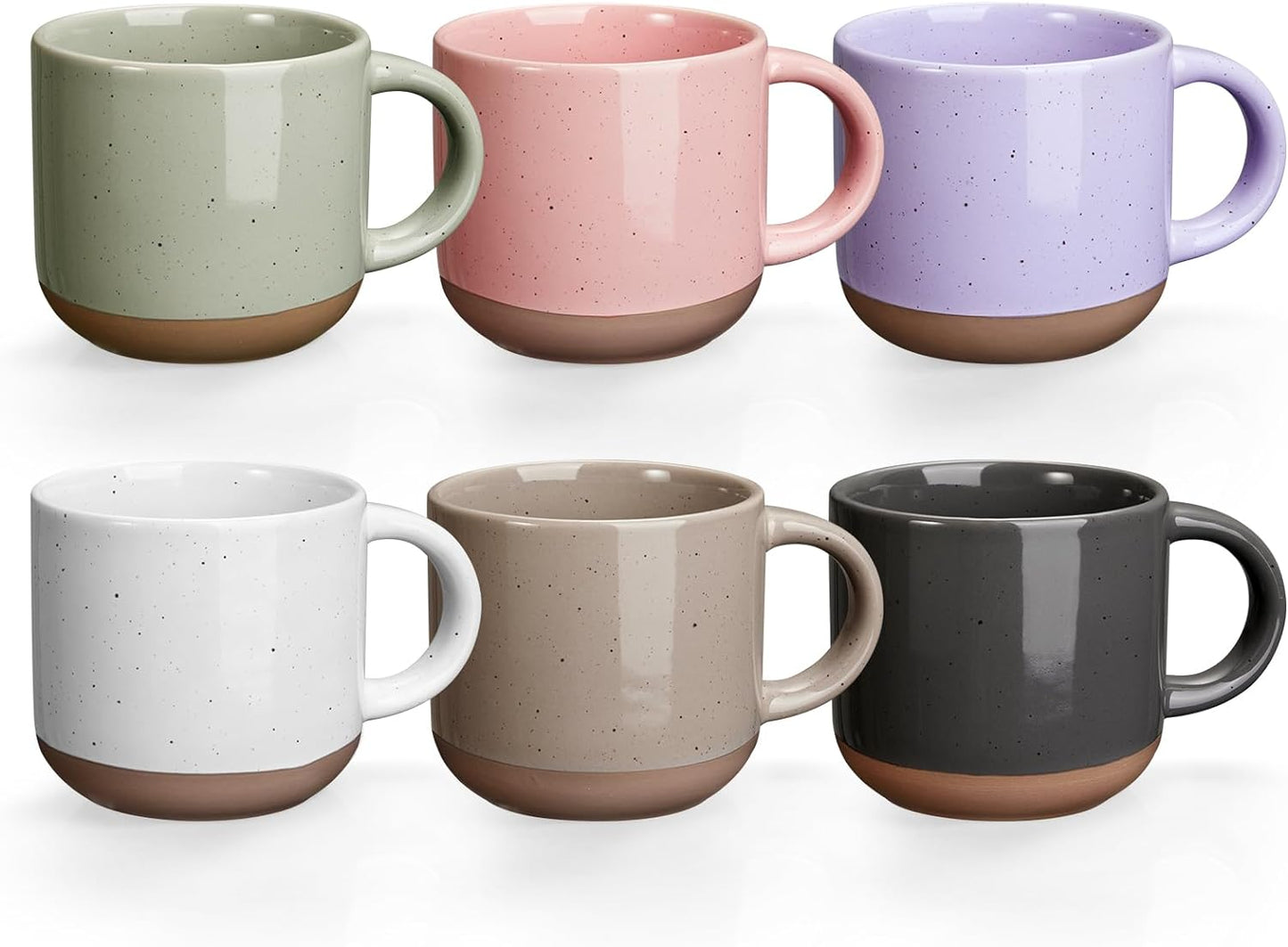 Gencywe® Morandi Color Ceramic Mini Espresso Cups Set of 6, 5 oz Expresso Mugs with Handle,Porcelain Coffee Mugs Demitasse Cups, Modern Style Cups, Microwave Dishwasher Safe Suit for Espresso Machine