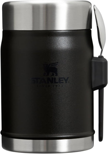STANLEY Classic Food Jar and Spork | Vacuum Insulated Food Container | Wide Mouth Screw On Lid | Packable for Travel | Stainless Steel with Leakproof Lid | BPA-Free