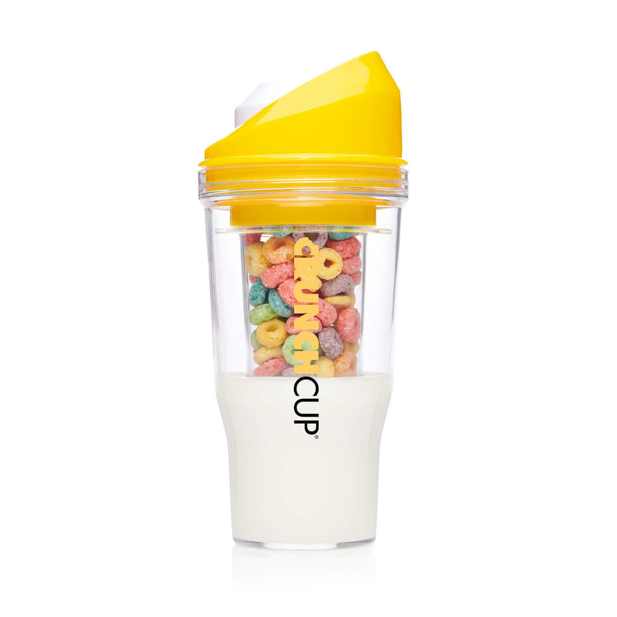 CRUNCHCUP XL Portable Cereal Cup for Breakfast On the Go - Pink | Skip the Spoon and Bowl - Designed for a quick, convenient breakfast at home, on the go, or during busy mornings.