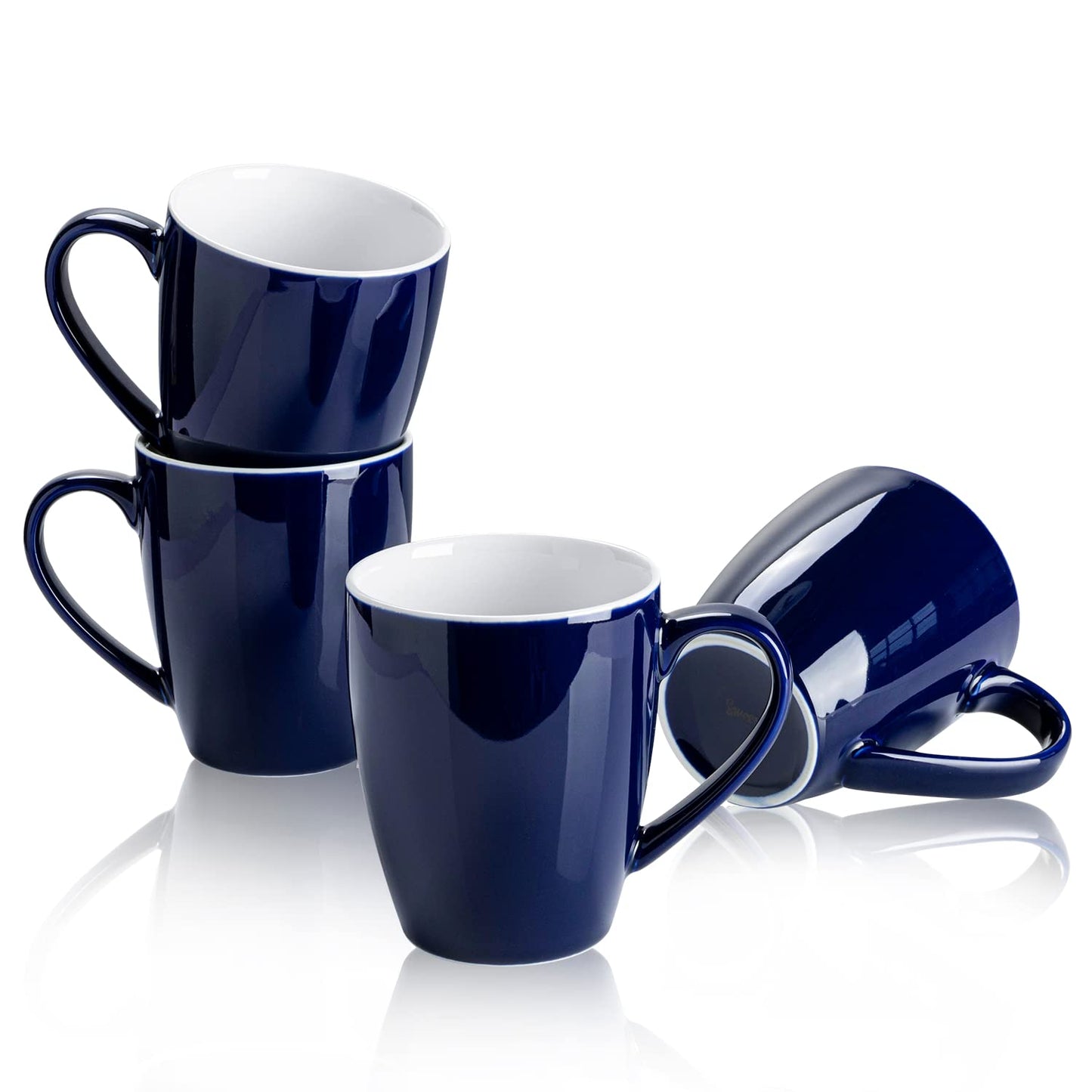 Sweese Porcelain Coffee Mugs - 16 Ounce - Set of 6, Cups for Latte, Hot Tea, Cappuccino, Mocha, Cocoa, White