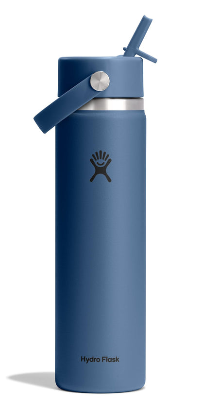 Hydro Flask Water Bottle - Insulated Stainless Steel - Wide Mouth Flex Straw Lid, Non Spill, Leakproof and Refillable in 32 Oz Tonal Birch