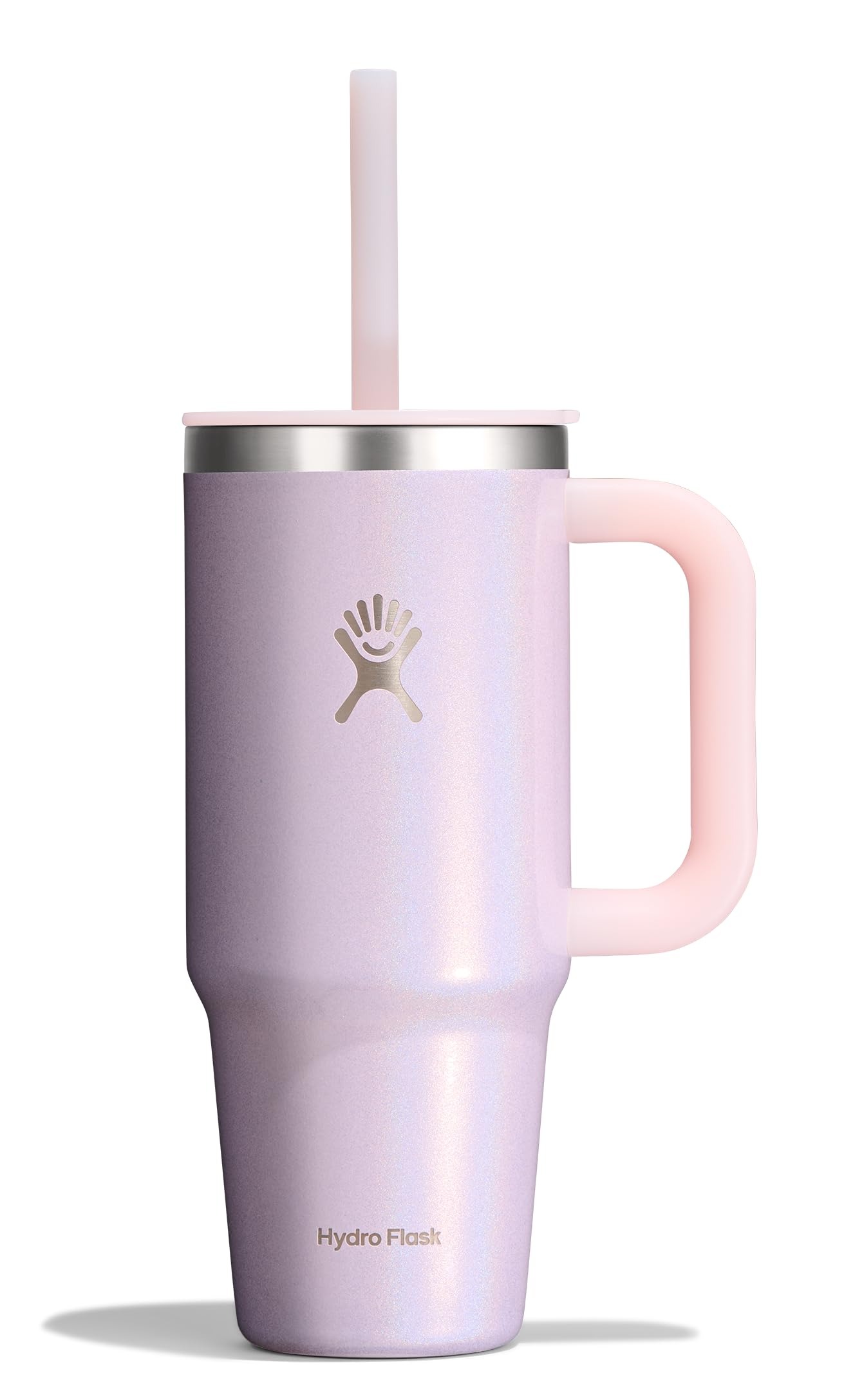 Hydro Flask Travel Tumbler with Handle, Lid and Straw - Insulated Stainless Steel in 40 Oz Agave