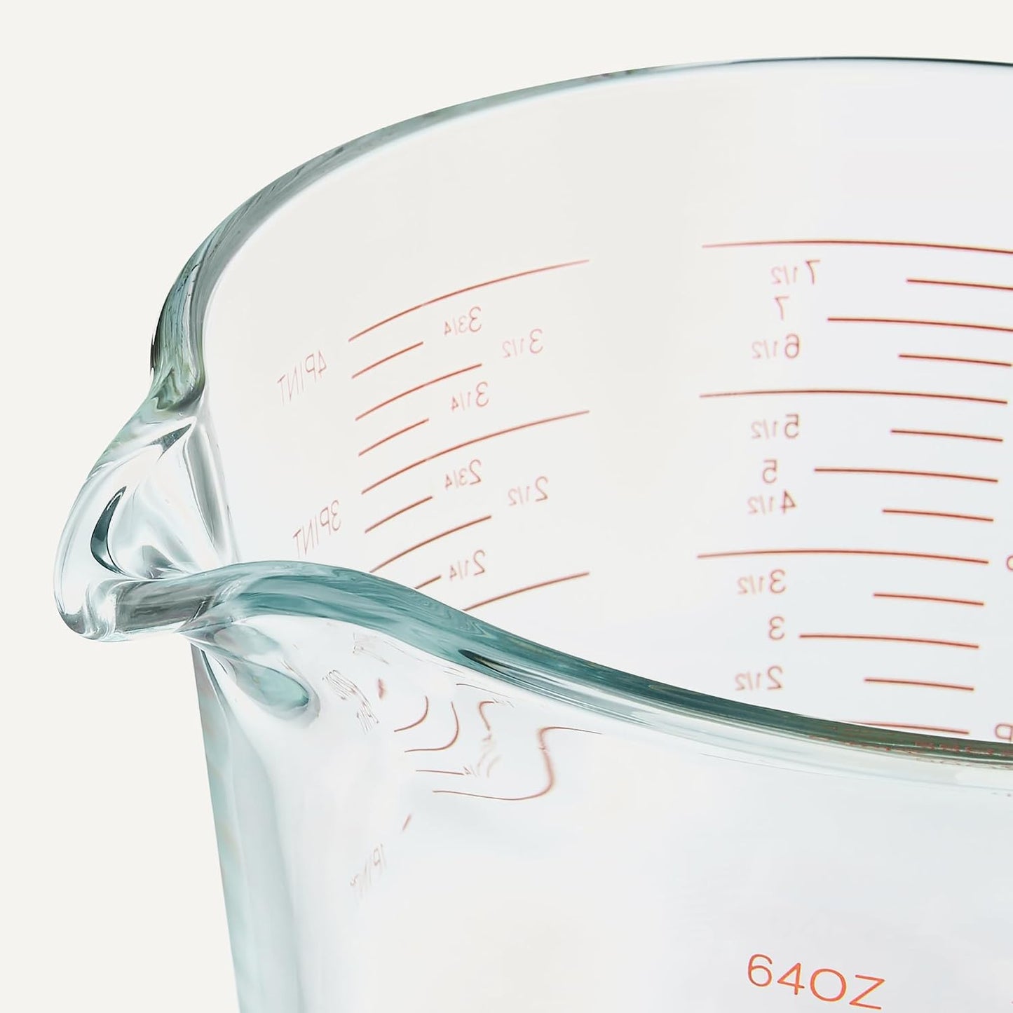 Amazon Basics Large Size Glass Measuring Cup, 8 Cup, Easy-to-Read Markings, Dishwasher/Microwave/Freezer/Oven Safe (Previously AmazonCommercial)