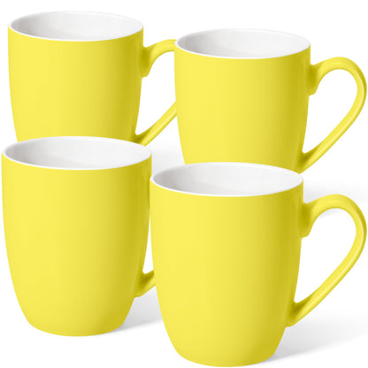 Urbanstrive 16 oz Large Coffee Mugs Set of 4 Ceramic Coffee Mug White Coffee Cups Tea Cups Idea Gift for Women Men House Warming Gifts New Home Office, White 4 Pack