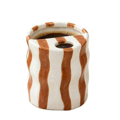 8 Oz Coffee Mug Large Espresso Cups With Saucer Ceramic Coffee Mugs Porcelain Coffee Cup With Saucer Hand-Painted Striped Art Cup And Saucer,C