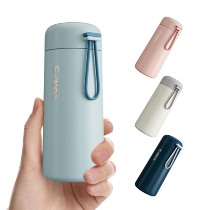 Exllena Mini Water Bottle 5oz, This is A EXTRA MINI Flask! Small Insulated Water Bottle for Hot&Cold Drinks, Water Bottle Purse with Carry Handle - 100% Leakproof Perfect for Travel...(Mint)