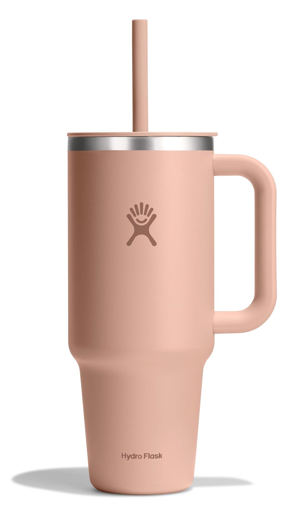 Hydro Flask Travel Tumbler with Handle, Lid and Straw - Insulated Stainless Steel in 40 Oz Agave
