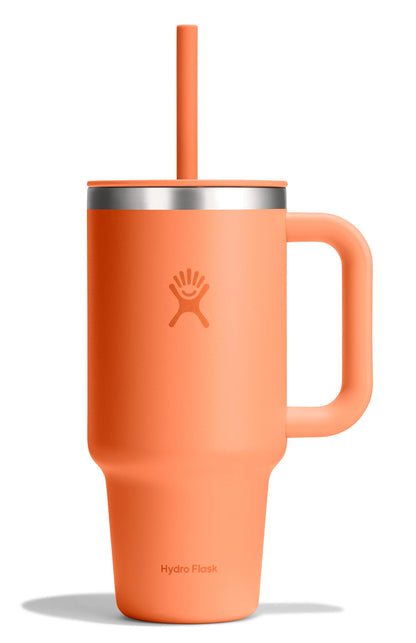 Hydro Flask Travel Tumbler with Handle, Lid and Straw - Insulated Stainless Steel in 40 Oz Trillium