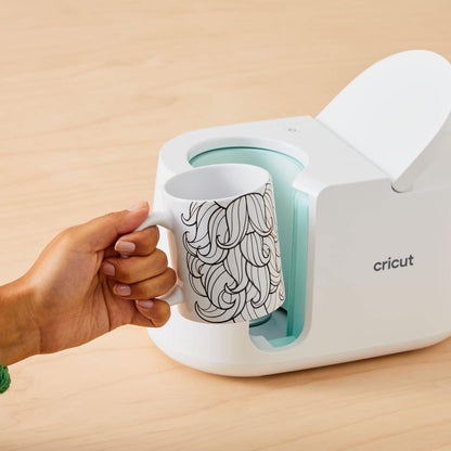Cricut Beveled Blank Mug to Decorate, White/Gray | Ceramic-Coated, Dishwasher & Microwave Safe,Infusible Ink Compatible,15 Oz Sublimation