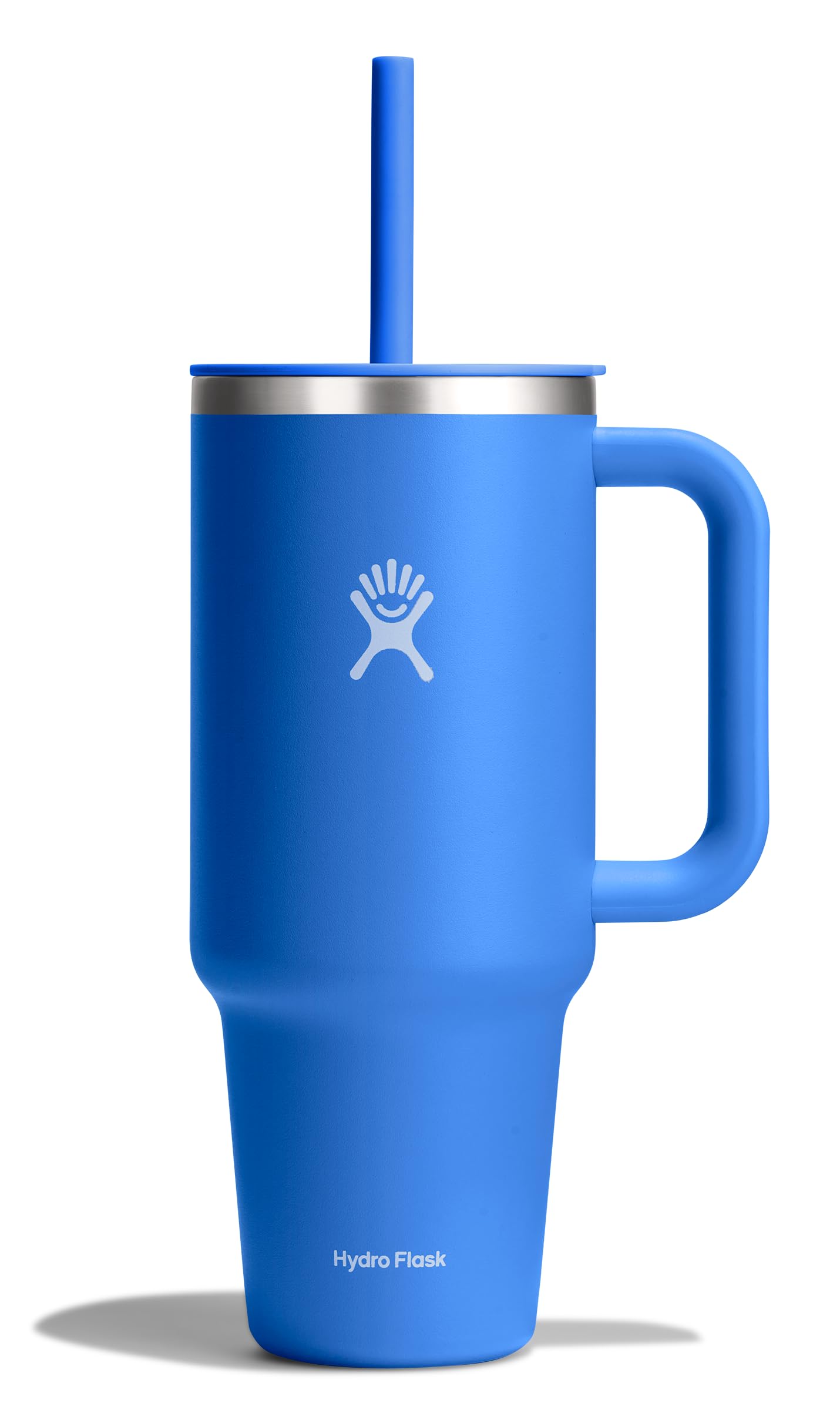Hydro Flask Travel Tumbler with Handle, Lid and Straw - Insulated Stainless Steel in 40 Oz Trillium