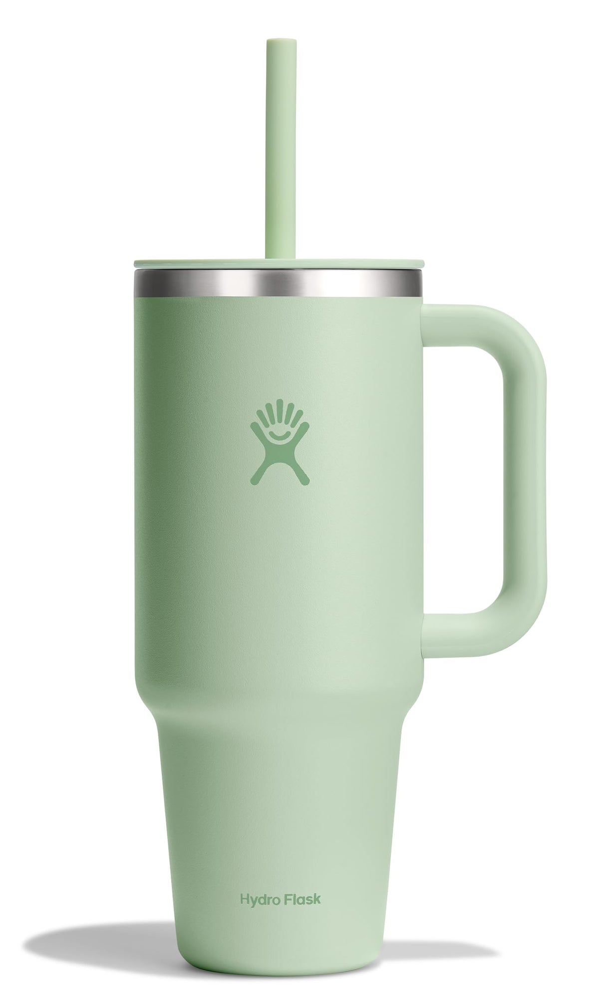 Hydro Flask Travel Tumbler with Handle, Lid and Straw - Insulated Stainless Steel in 40 Oz Trillium