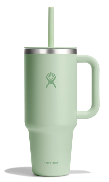 Hydro Flask Travel Tumbler with Handle, Lid and Straw - Insulated Stainless Steel in 40 Oz Trillium