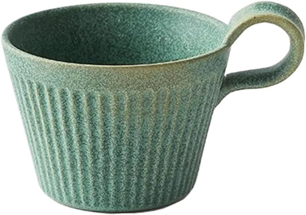 Easy to Clean 320ml Coffee Cup, Vintage Ceramic Breakfast Milk Cup, for Office, Home Use(White)