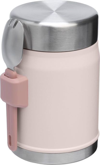 STANLEY Classic Food Jar and Spork | Vacuum Insulated Food Container | Wide Mouth Screw On Lid | Packable for Travel | Stainless Steel with Leakproof Lid | BPA-Free