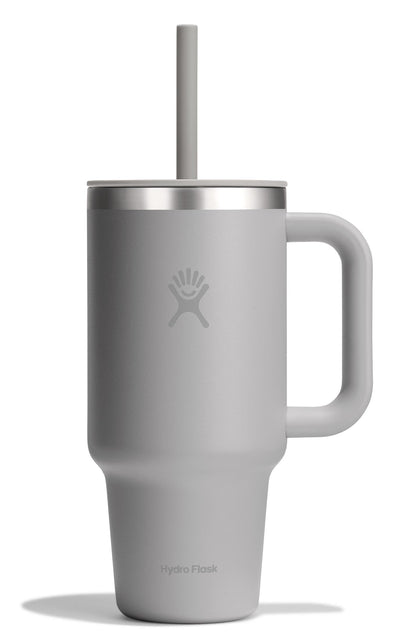 Hydro Flask Travel Tumbler with Handle, Lid and Straw - Insulated Stainless Steel in 40 Oz Agave