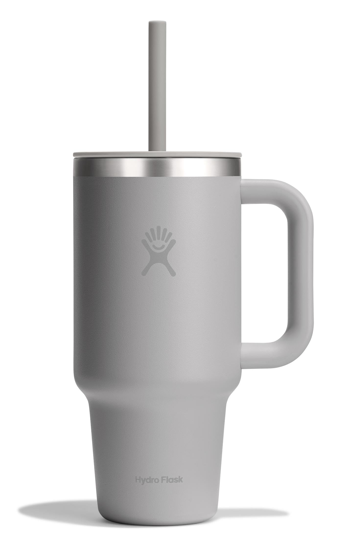 Hydro Flask Travel Tumbler with Handle, Lid and Straw - Insulated Stainless Steel in 40 Oz Trillium