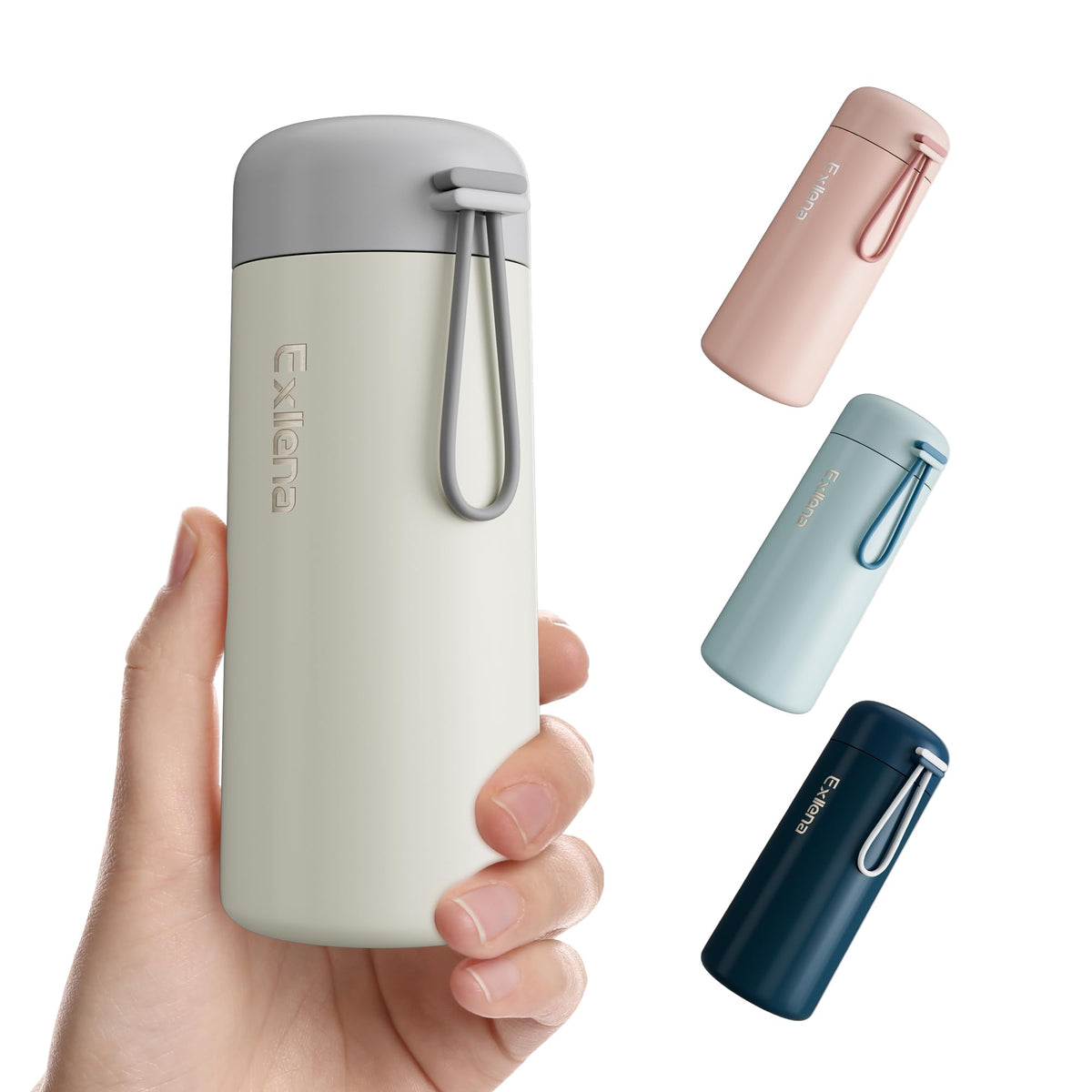 Exllena Mini Water Bottle 5oz, This is A EXTRA MINI Flask! Small Insulated Water Bottle for Hot&Cold Drinks, Water Bottle Purse with Carry Handle - 100% Leakproof Perfect for Travel...(Mint)