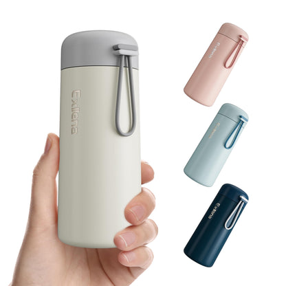 Exllena Mini Water Bottle 5oz, This is A EXTRA MINI Flask! Small Insulated Water Bottle for Hot&Cold Drinks, Water Bottle Purse with Carry Handle - 100% Leakproof Perfect for Travel...(Mint)