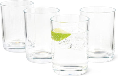 Amazon Basics Drinking Glasses, Dishwasher-Safe, 4-Piece Set, 11 oz.