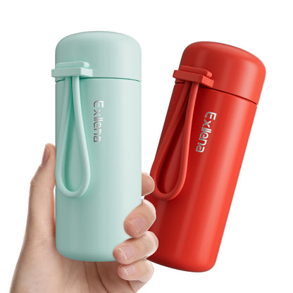 Exllena Mini Water Bottle 5oz, This is A EXTRA MINI Flask! Small Insulated Water Bottle for Hot&Cold Drinks, Water Bottle Purse with Carry Handle - 100% Leakproof Perfect for Travel...(Mint)